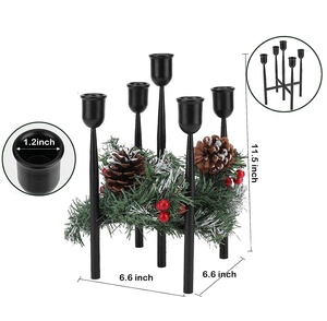 แท่นวางเทียนทรงเรียวยาวสีดำทันสมัยแท่นวางเทียนห้าหัวสำหรับตกแต่งโต๊ะรับประทานอาหารที่ทนทานมีจำหน่าย - Product Image 3