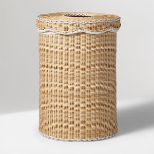 Corbeilles à déchets en rotin tressé à la main, fournitures en gros, paniers à ordures, bacs de rangement avec couvercle - Product Image 5