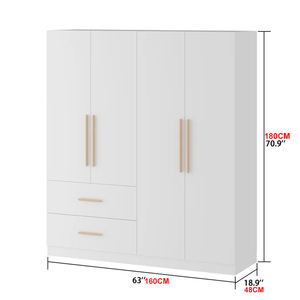خزانة ملابس خشبية لغرفة النوم بتصميم أوروبي حديث ومخصص وعالي الجودة، خزانة تخزين ملابس بيضاء للبيع بالجملة - Product Image 3