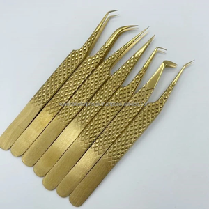 แหนบต่อขนตาแบบมืออาชีพ ยี่ห้อส่วนตัว ป้องกันไฟฟ้าสถิต ทนทาน สำหรับต่อขนตาแบบวอลุ่ม ปลายสแตนเลส อุปกรณ์เสริมความงาม - Product Image 1