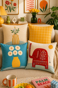 Hand Embroidered Cotton Cushion Cover Floral <b>Patchwork</b> Throw Pillowcase Decorative Seat Cover for Home Sofa <b>Chair</b> - Product Image 2