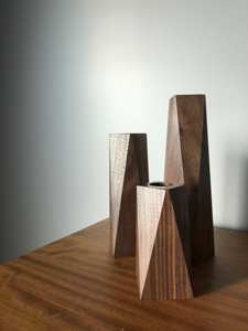 Bougeoir élégant en bois fini naturel parfait pour la vaisselle et la décoration intérieure élégante pour toutes les occasions - Product Image 4