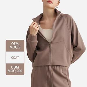 Chaquetas deportivas al aire libre de Venta caliente para mujer Top corto de manga larga con bolsillos cremallera transpirable y de talla grande para adultos - Product Image 1
