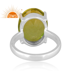 Best Quality 925 Fine Sterling Silver Doublet Peridot <b>Quartz</b> Gemstone Stackable <b>Ring</b> Custom Jewelry Manufacturer - Product Image 4