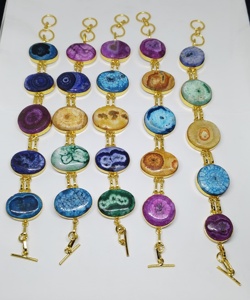 กำไลข้อมือหินธรรมชาติแบบผสม สำหรับทุกเพศ ขายส่ง ของขวัญ คุณภาพพรีเมียม เครื่องประดับคริสตัล กำไลแบบโซ่ ขายส่งจำนวนมาก - Product Image 2