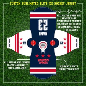 Ensemble de maillot de hockey sur glace personnalisable avec design sublimé et logo de l'équipe Tackle Twill brodé de pantalons et chaussettes d'uniformes - Product Image 2