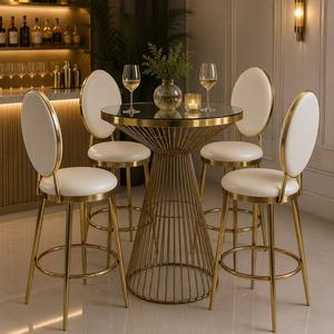 Mesa de Bar Comercial Moderna de Acero Inoxidable Dorado para Restaurantes, Cocinas, <span class=keywords><strong>Barra</strong></span> Alta, Hotel, Muebles para Bar en Casa - Product Image 3