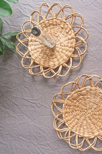 Precio barato, manteles individuales de mimbre de jacinto de agua para decoración de mesa, posavasos de jacinto de agua, manteles individuales tejidos naturales, cargadores tejidos - Product Image 4