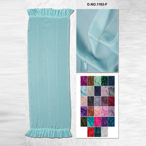 Estola de organza de lujo con detalles sutiles de hilo Zari y bordes con volantes |   Accesorio transpirable, duradero, ligero, elegante y modesto - Product Image 6