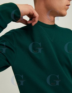 Camiseta de sudor de un solo color para hombre, camisas de cuello redondo de lana en blanco, precio al por mayor con impresión y diseño de logotipo personalizado - Product Image 4