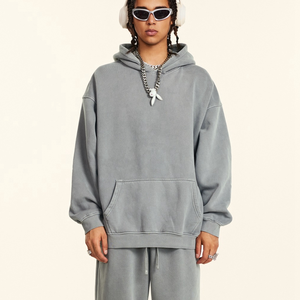 OEMODM Sweat à capuche pour homme 100% Coton, Hiver, Couleur unie, Broderie de logo personnalisée, Décontracté, Coupe classique, Poche en polaire, Respirant - Product Image 3
