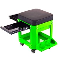 Werkstatt-Rollhocker mit 2 Schubladen, 360° drehbar °   Drehbarer Mechaniker-Rollhocker, Schwerlast-Garagenstuhl 280lbs Tragkraft GAPGAR027