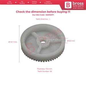 มอเตอร์กระจกไฟฟ้า BWR5177 เฟืองด้านในสำหรับรถบรรทุก 58 ฟัน - Product Image 5