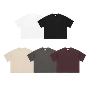 เสื้อยืดทรงบ็อกซี่ครอปผู้ชายสั่งทำพิเศษ คุณภาพสูง ผ้าฝ้าย 100% พิมพ์ลายตัวอักษร ระบายอากาศได้ดี ปรับแต่งได้ ทรงหลวม สไตล์สตรีทแวร์ แขนสั้น - Product Image 1