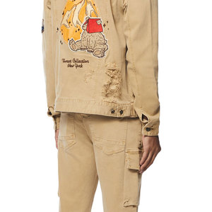 Ensemble veste et pantalon en jean pour homme, design imprimé Street Look, 100% coton, poids lourd, respirant - Product Image 5