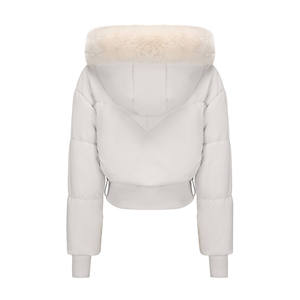 เสื้อโค้ทขนหัวเป็ดมีฮู้ดสำหรับผู้หญิง, เสื้อแจ็คเก็ตขนเป็ดสีขาวแฟชั่นเสื้อโอเวอร์โค้ททรงหลวมสำหรับผู้หญิงฤดูหนาว - Product Image 2