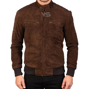 Veste en cuir d'hiver décontractée de haute qualité pour hommes avec col montant et fermeture à glissière Service OEM disponible - Product Image 1