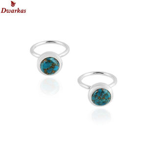 Anillo de piedras preciosas de nuevo diseño de moda personalizada anillo teñido de turquesa de plata esterlina 925 - Product Image 6