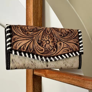 Cartera de piel de vaca de pelo auténtico para mujer, Colección occidental, éxito de ventas, cartera multiusos, novedad - Product Image 2