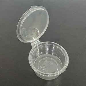 OEM/ ODM fábrica bajo precio restaurante llevar desechable to Go salsa contenedor PET plástico salsa tazas 2 oz con tapa con bisagras - Product Image 2