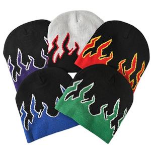 2026 sombreros de punto Jacquard, conjunto personalizado sin puños, sombrero de punto acrílico, gorros gruesos a rayas, gorro acrílico de invierno 100% - Product Image 1