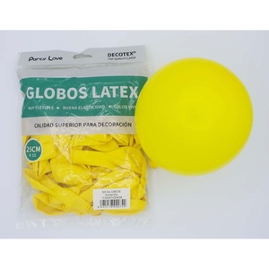 Party Love Latex <b>Balloons</b> 25cm <b>Yellow</b> R10 For Decoration - Product Image 1