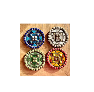 Sous-verre en mosaïque de meilleure qualité pour les ronds, offre spéciale, différents designs, thé, café, personnalisation, ensemble de sous-verres en mosaïque - Product Image 1