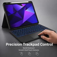 Étui clavier rotatif à 360° pour tablette OEM avec pavé tactile, coque magnétique détachable, touches rétroéclairées et support pour stylet pour la vente en gros