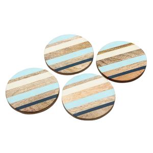 Luxury Handmade Epoxy Resin Coasters Modern Round Design <b>Wooden</b> round Cup <b>Placemats</b> Classic Dining Decorative Coasters - Product Image 1
