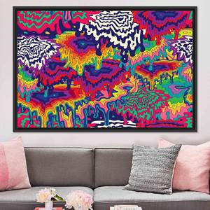 Psychedelic Stain Canvas Print: Vibrant Modern Wall Art,BLACK <b>FRAMED</b> CANVAS - Product Image 1
