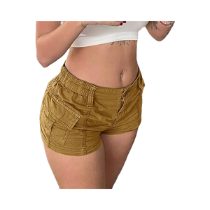 Womens <b>Cargo</b> <b>Shorts</b> <b>Elastic</b> <b>Shorts</b> - Product Image 3