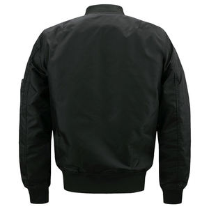 Stylish Customized Durable Black Bomber <b>Jackets</b> for <b>Men</b> Women Designed Winter Low MOQ Side Pocket Sleeve Nonwoven Weaving Method - Product Image 3