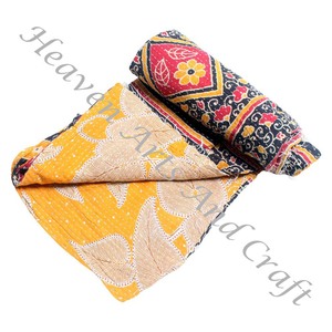 Kantha <b>Quilt</b> Gudari Kantha <b>Quilt</b> Gudari Hot Selling Wholesale Gold Supplier GD2175 <b>Handmade</b> Kantha <b>Quilt</b> Cotton Printed Indian - Product Image 3