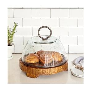 Plateau de service à desserts en fer avec dôme en verre Design fabuleux Chocolats de forme ronde Dates Plateau de service avec dôme - Product Image 5