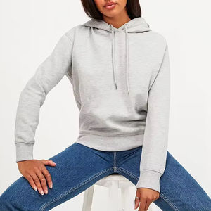 Sweat-shirt à capuche en tricot d'hiver pour femmes, pull-over court, 100% coton, style unique de haute qualité - Product Image 5