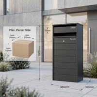Boîte aux lettres extérieure autoportante en acier galvanisé résistant aux intempéries Fuluoshi avec serrure à combinaison pour la livraison de courrier et de colis
