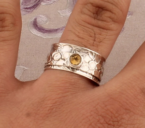 Bague Spinner en argent sterling 925 forme ronde pierre précieuse sculptée pour méditation mariage ou fête bijoux fins - Product Image 3