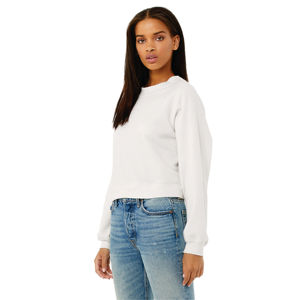 Airlume-Jersey de algodón peinado con manga raglán para mujer, suéter corto de forro polar, 52%, 48% - Product Image 2