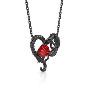 Collier en argent sterling Jeulia Kiss My Rose avec motif serpent - Product Image 2