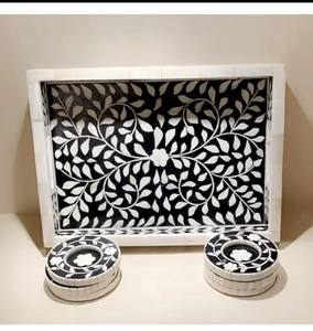 Sous-verre à thé tapis en vrac sous-verres avec incrustation d'os de haute qualité Logo imprimé sous-verre 6 pièces ensemble - Product Image 4