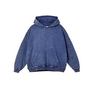 Sweat à capuche unisexe léger 350-500 g/m² Acid Washed Fabricant de vêtements surdimensionnés à fermeture éclair complète personnalisés Sweat à capuche unisexe prix bon marché - Product Image 5