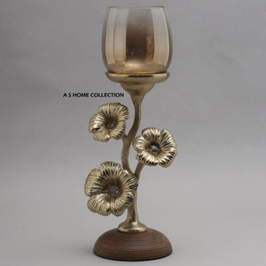 Portavelas de diseño admirable, adorno de escritorio con forma de árbol de metal dorado, creativo para cenas a la luz de las velas - Product Image 4