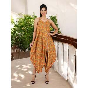 Women's Boho Silk Jumpsuit Comfortable Halter <b>Romper</b> Lightweight Summer Beachwear Flowy Overalls with Backless Festival Pants - Product Image 2