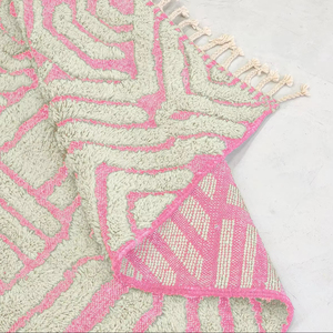 Tapis Shag artisanal tapis marocain tufté à la main tapis en laine de haute qualité tout tapis vert sauge et rose disponible sur mesure pour chambre à coucher - Product Image 2