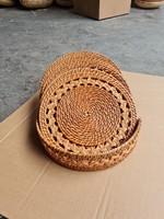 Ensemble de 6 sets de table ronds en rotin tissés à la main avec support, décorations de table pour la décoration de la maison