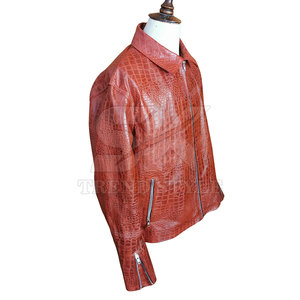Chaqueta de Cuero Croc de Diseñador para Hombre, Corte Clásico, Abrigo Informal de Moda para Invierno, Chaqueta de Cuero con Textura Croc para Hombre - Product Image 4