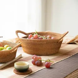 Venta al por mayor Premium Vietnam hecho a mano fruta pan nueces caramelos plato de ratán para cenas fiestas café desayuno - Product Image 5