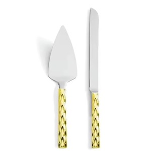 Juego de herramientas de cocina de oro más vendido de 2 cuchillo de corte de pastel de Metal servidor y cuchillo de hoja de postre herramientas de pastel inteligente - Product Image 5