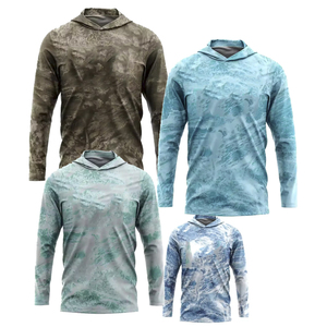 Sudadera con capucha de pesca de manga larga UPF 50 de alta calidad, 100% poliéster, secado rápido, impermeable y protección solar, impresión por sublimación - Product Image 1
