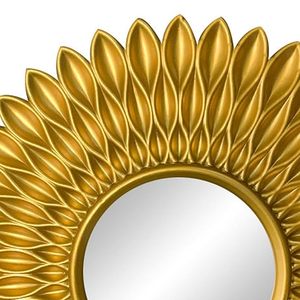 Miroir rond suspendu pour la maison, commode, miroir mural doré en forme de fleur - Product Image 4